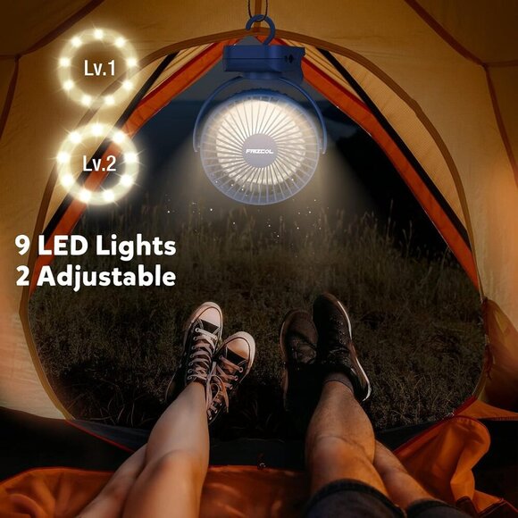 Clip on Fan 65 Hours Portable Desk Fan Rechargeable with LED Lights & Hooks 1200 - Picture 4 of 7